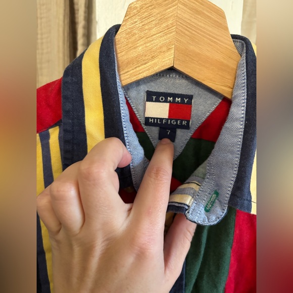 Vintage Tommy Hilfiger Boys Striped Shirt- 7 - Picture 4 of 8